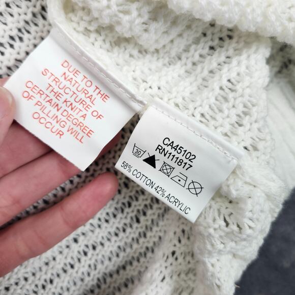 Bench Urban Wear Womens Bat Wing Loose Knit Cardigan White Size Small - Picture 6 of 11